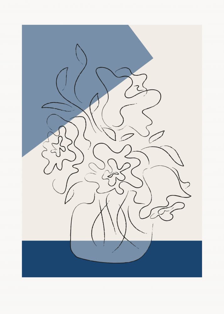 Abstract Blue Floral Vase by Pictufy Studio II — canvas wall art