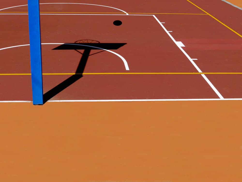 Sunny Basketball Court Shadow by paolo luxardo — canvas wall art