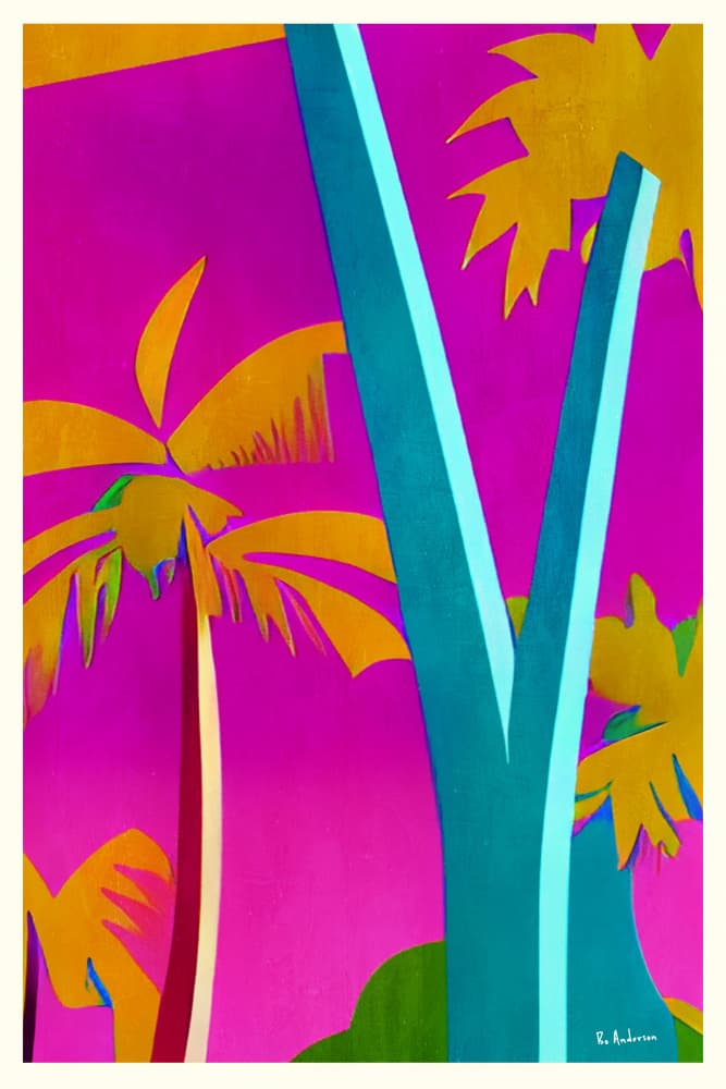 Vibrant Pink Palms by Bo Anderson — canvas wall art