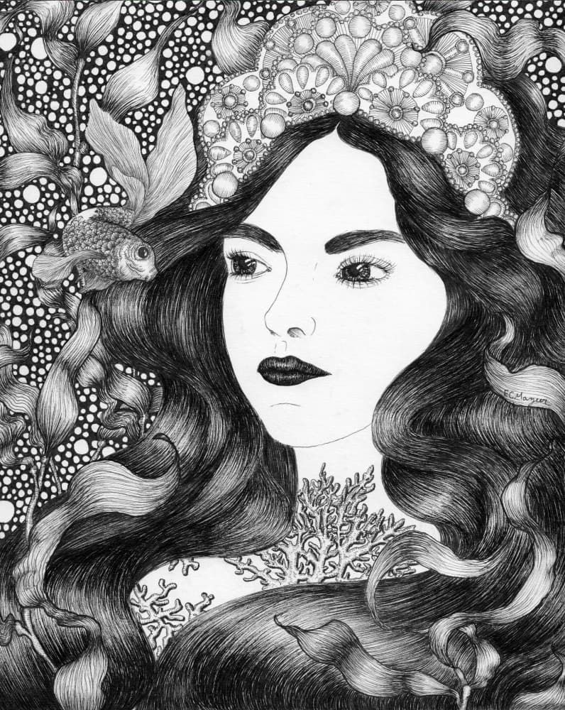 Underwater Queen by EC Mazur — canvas wall art