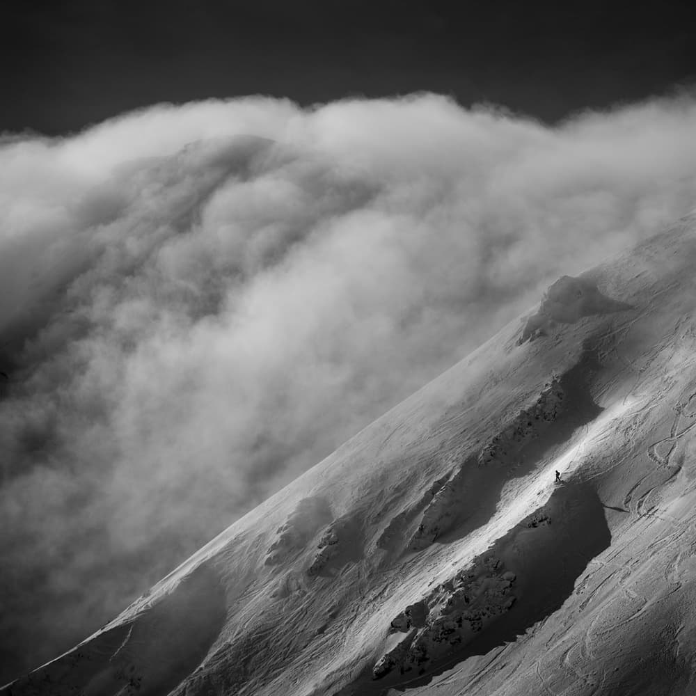 Skiing in the Clouds by Peter Svoboda MQEP — canvas wall art