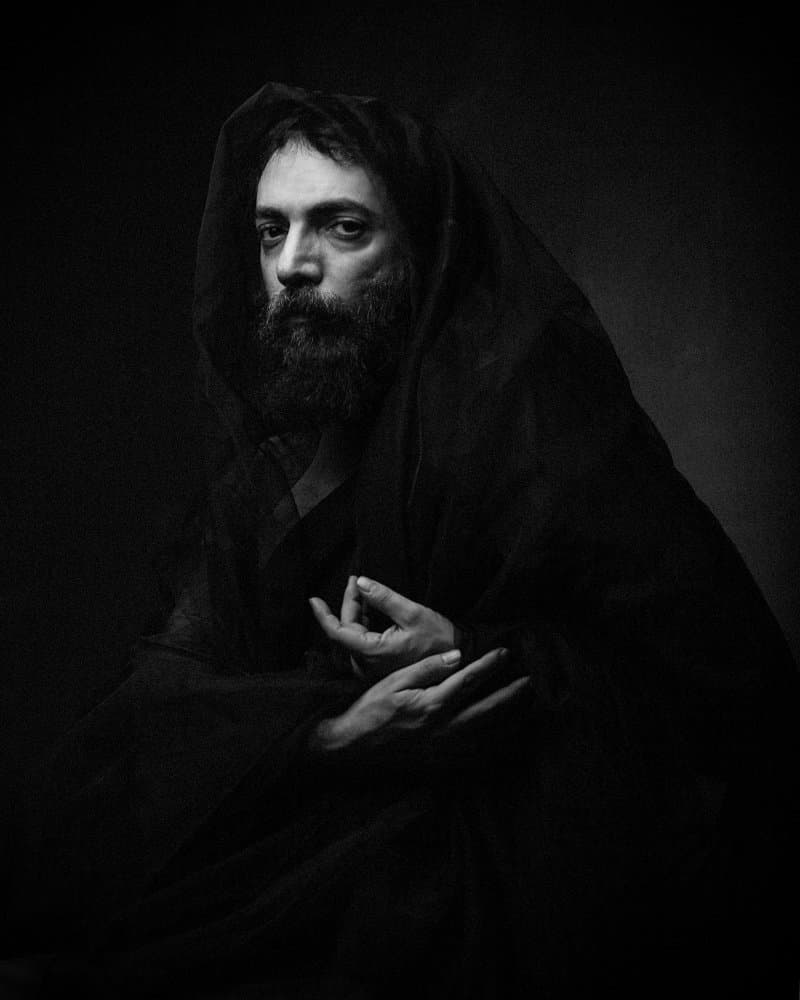 Contemplative Monk Portrait by Mehdi Mokhtari — canvas wall art
