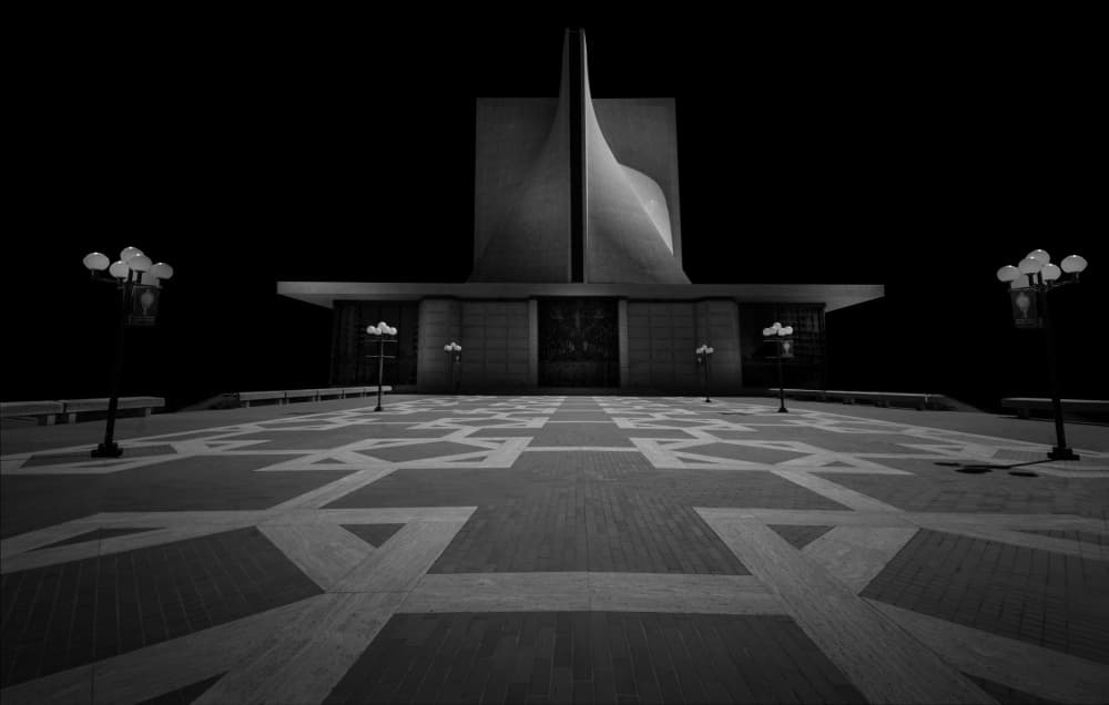 Modern Architecture Night by Jinghua Li — canvas wall art