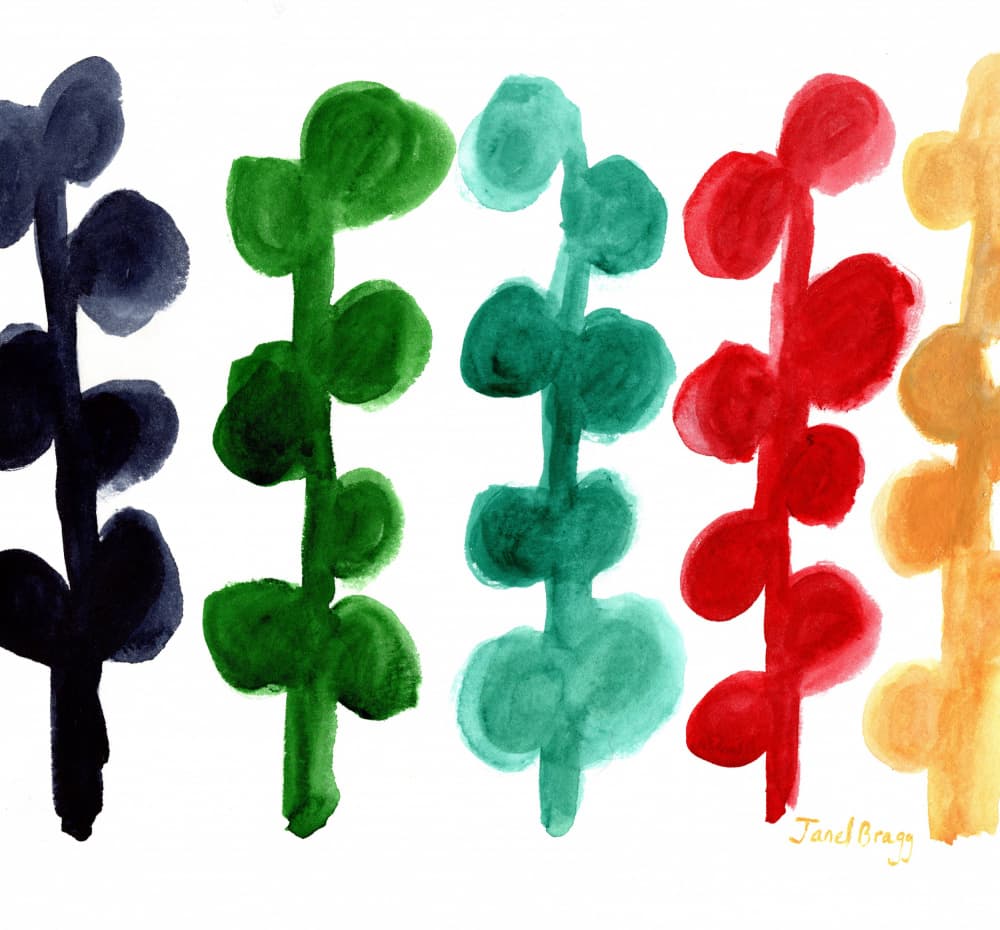 Vibrant Painted Plants by Janel Bragg — canvas wall art