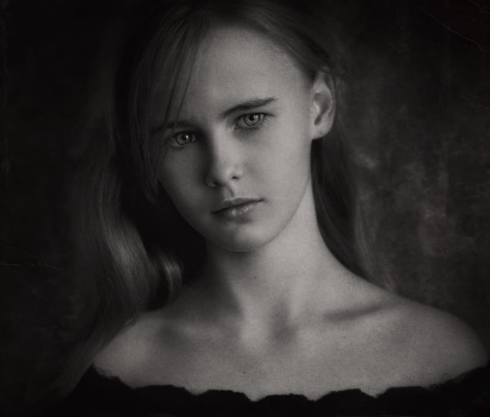 Pensive Young Woman by Svetlana Melik-Nubarova — canvas wall art