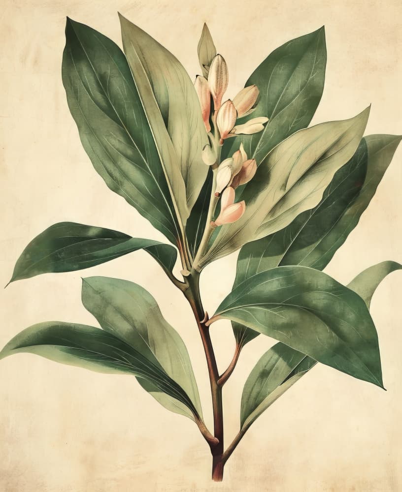 Vintage Botanical Study by Bilge Paksoylu — canvas wall art