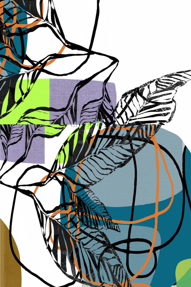 Vibrant Abstract Leaves by cartissi — canvas wall art