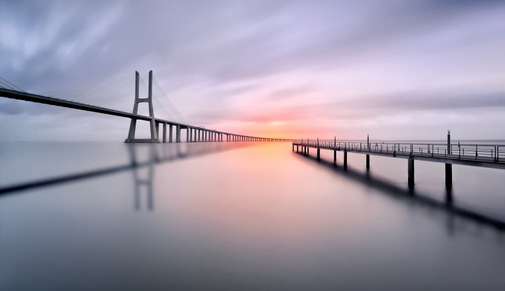 Tranquil Bridge Sunset