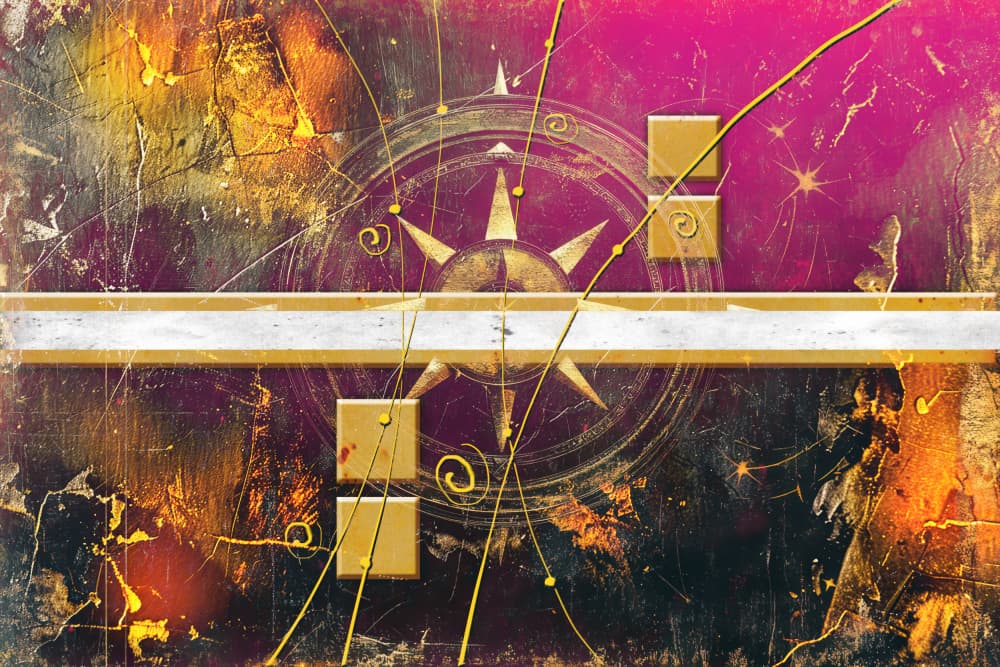 Dynamic Gold Compass by Rafal Kulik — canvas wall art