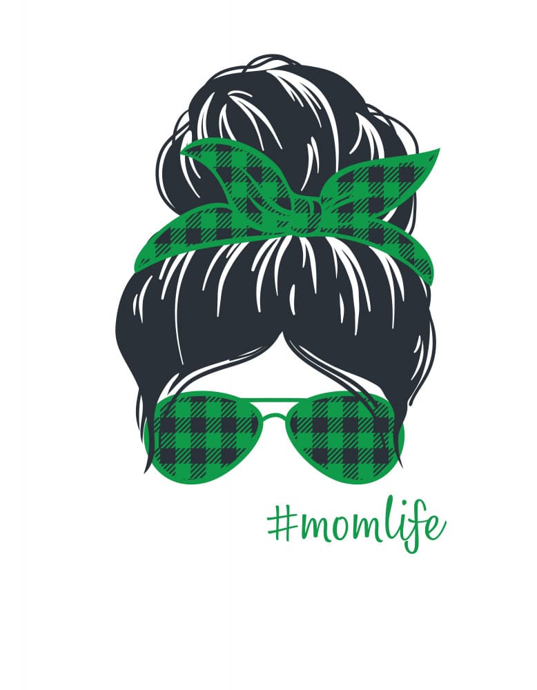 Messy Bun Mom Life by Saskia Michele — canvas wall art