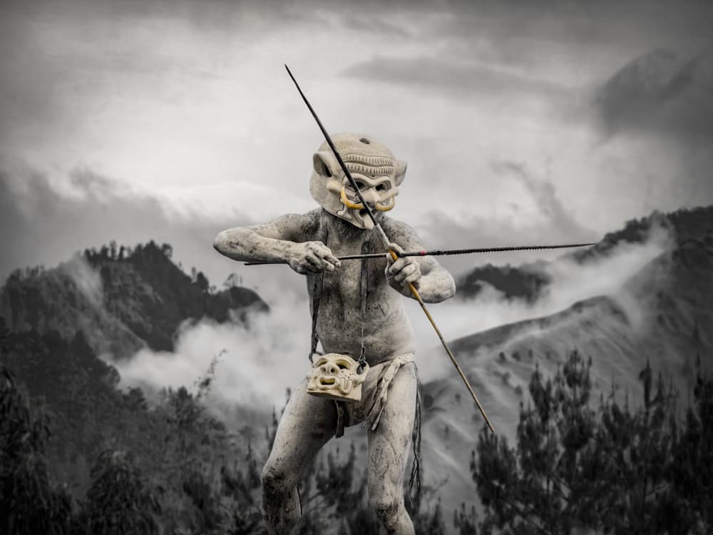 Masked Tribal Hunter by Svetlin Yosifov — canvas wall art