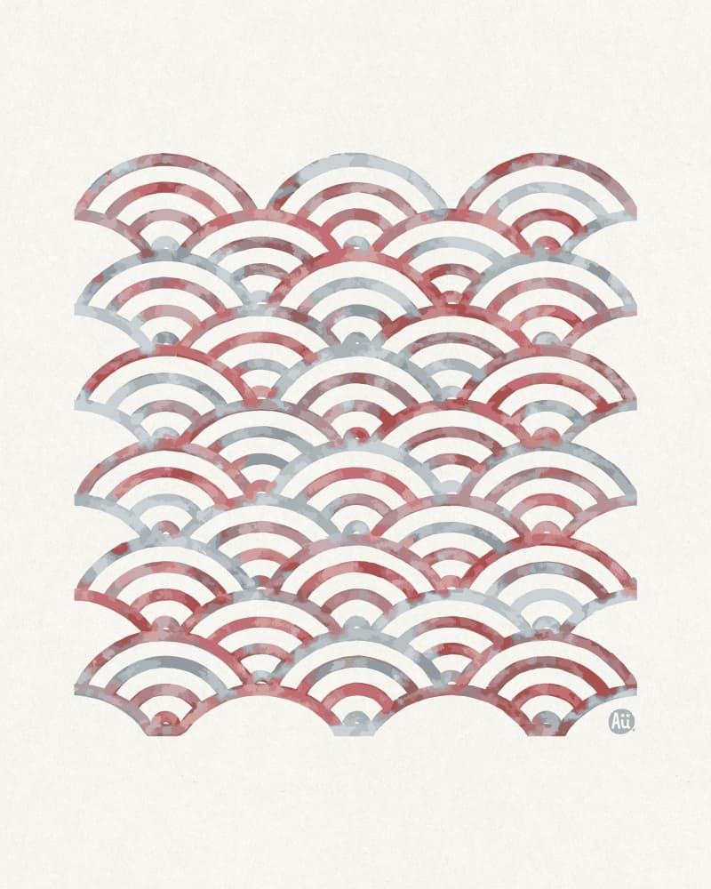 Japanese Watercolor Waves by Aia Ueno — canvas wall art
