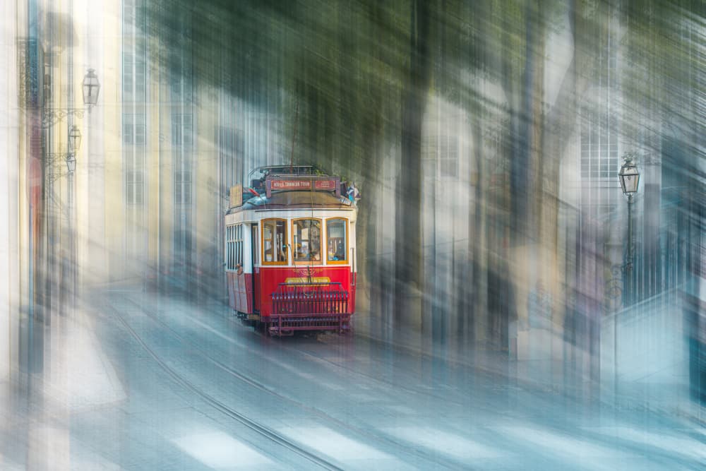 Historic City Tram by Dieter Reichelt — canvas wall art