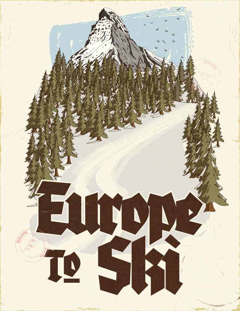 Europe To Ski Mountain by Nicholas — canvas wall art