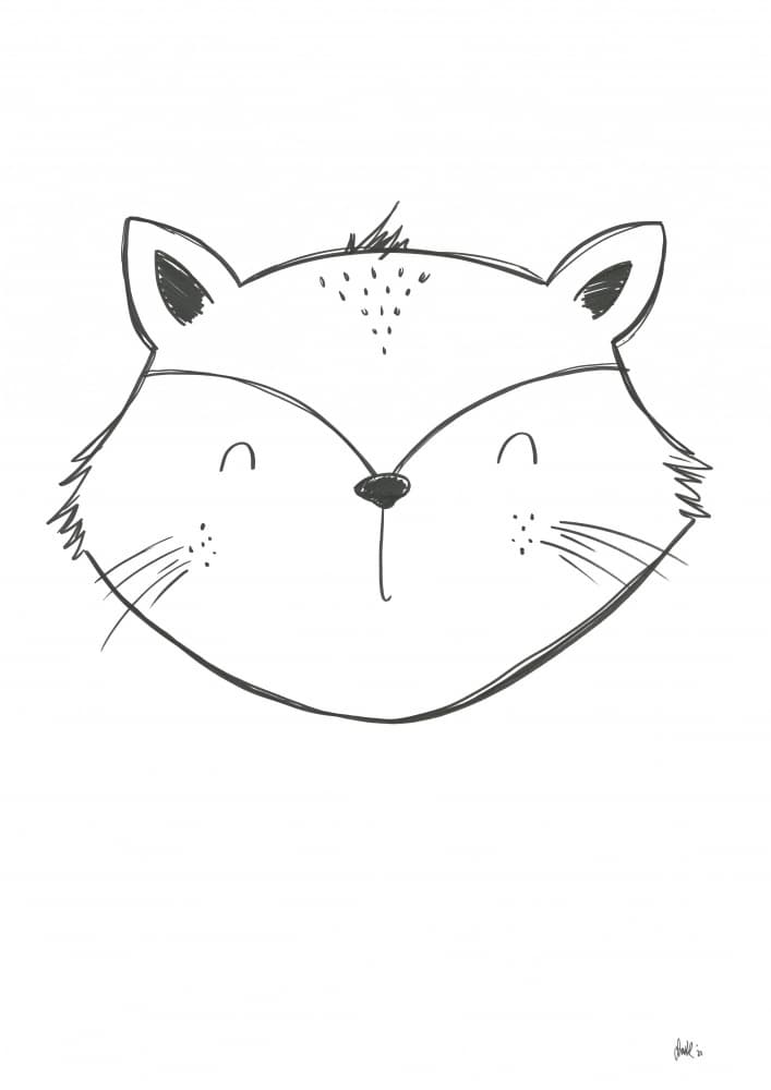 Happy Little Fox by Lor Muller — canvas wall art