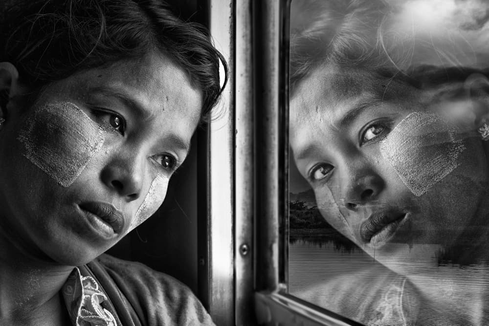 Pensive Window Reflection by Sergio Pandolfini — canvas wall art