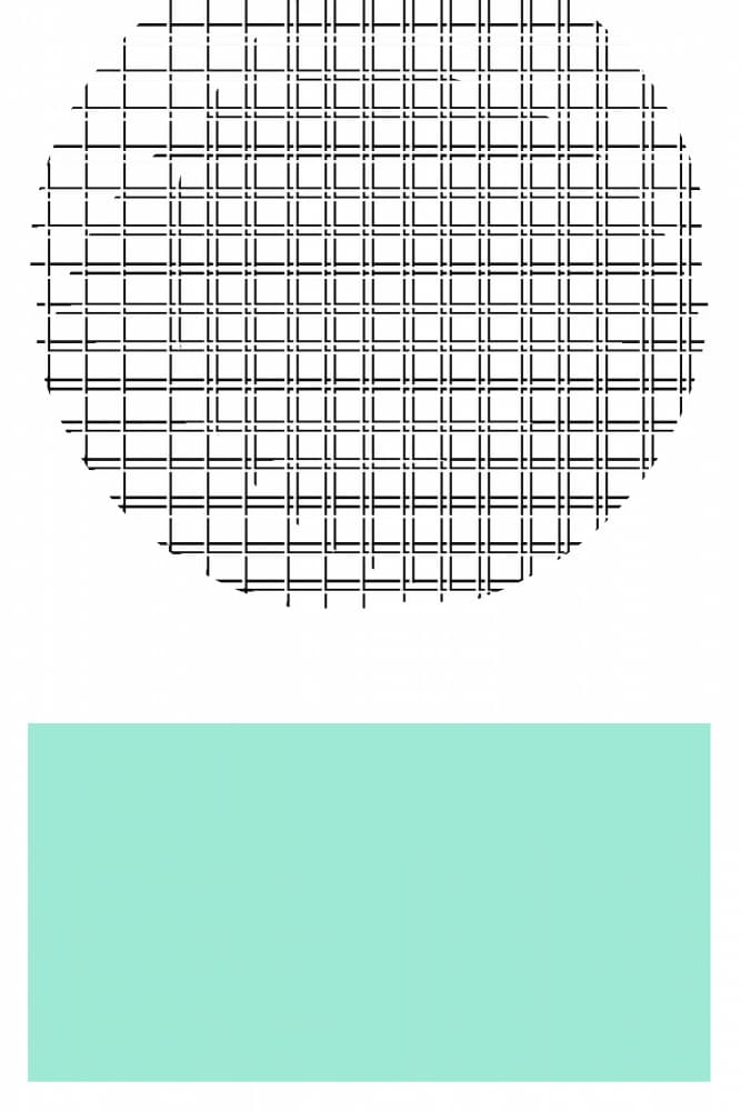 Teal Geometric Grid by cartissi — canvas wall art