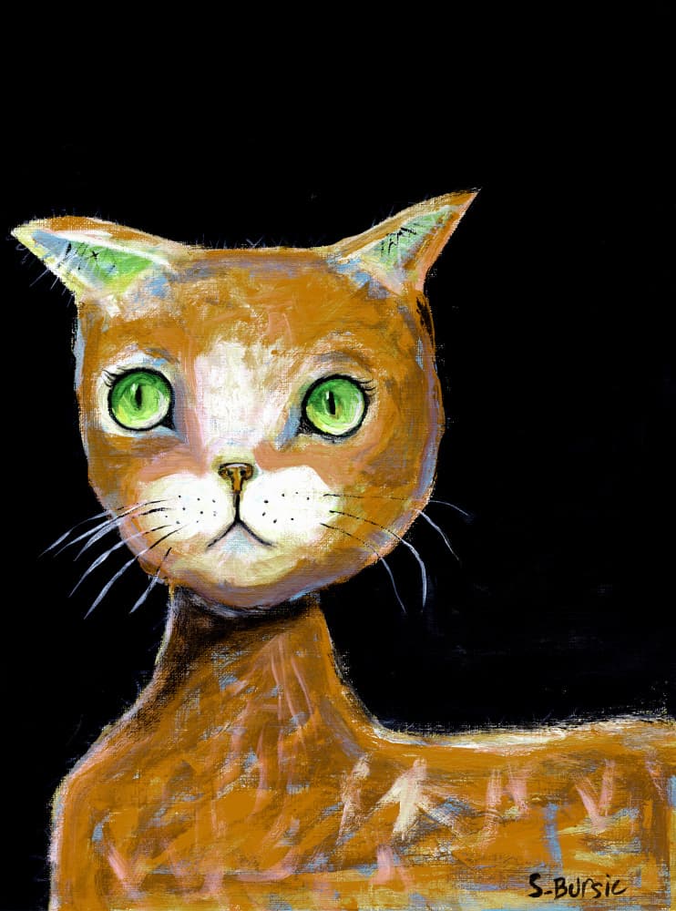 Whimsical Orange Cat by Sharyn Bursic — canvas wall art