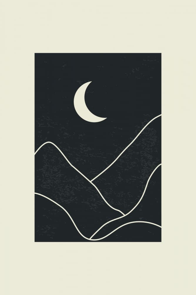 Crescent Moon Mountains by jay stanley — canvas wall art
