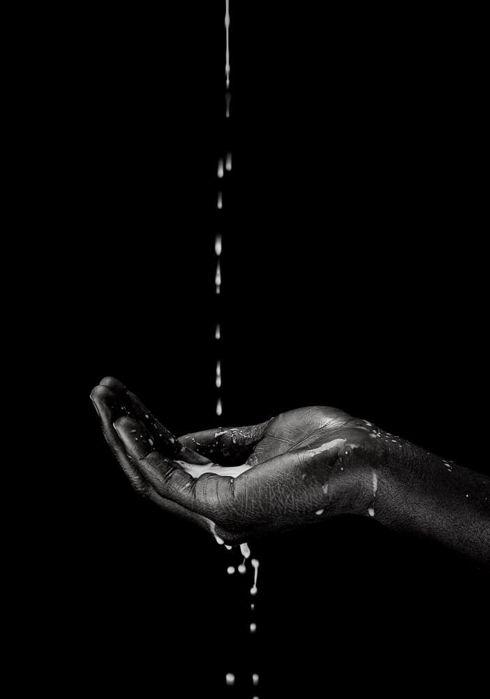 Dark Hand Liquid Pour by Michael Allmaier — canvas wall art