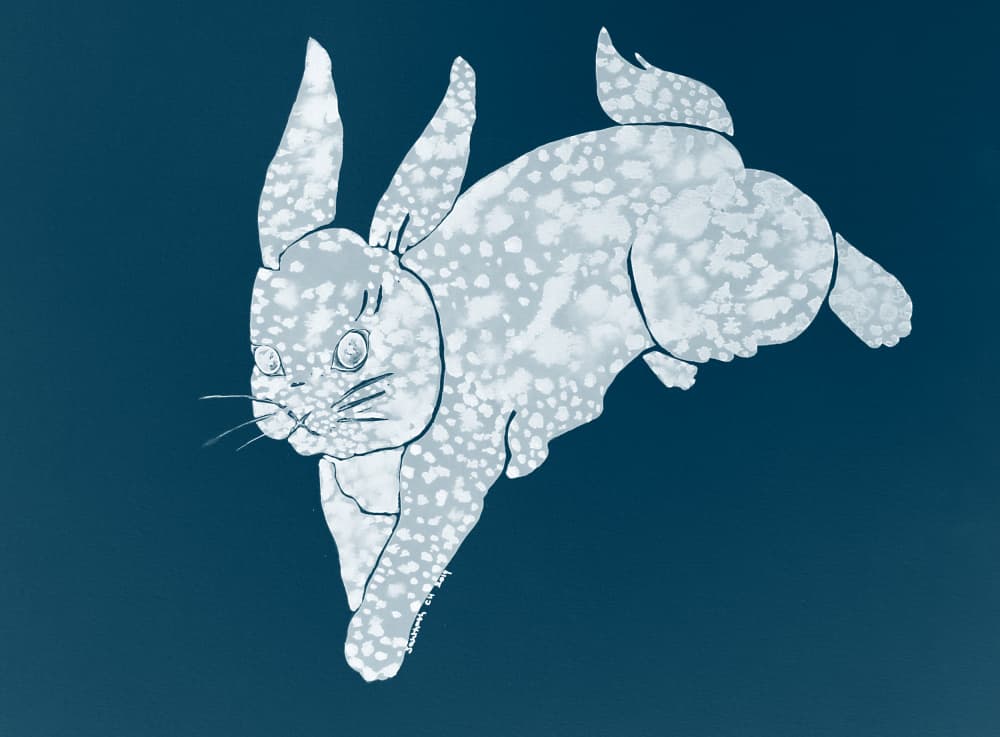 Leaping Speckled Rabbit by Santhosh ch — canvas wall art