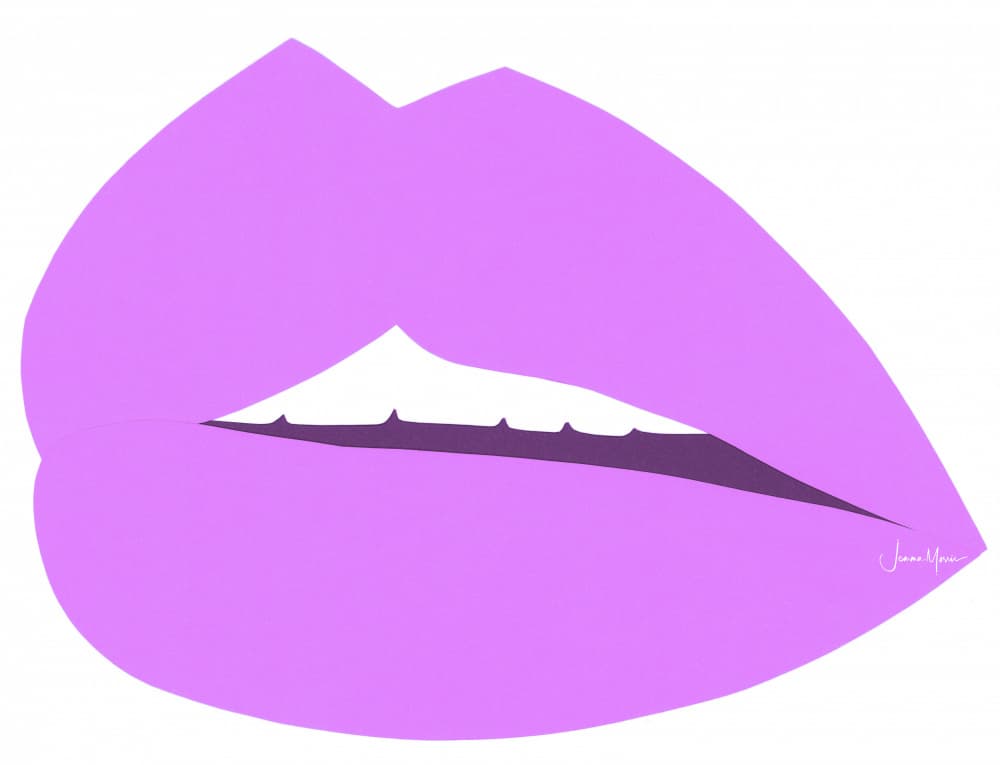 Purple Fashion Lips by Jemma Morris — canvas wall art
