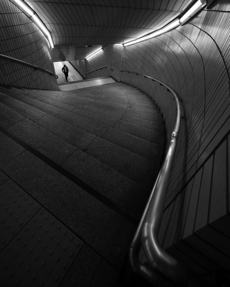 Solitary Subway Stairs by Yasuhiro Takachi — canvas wall art