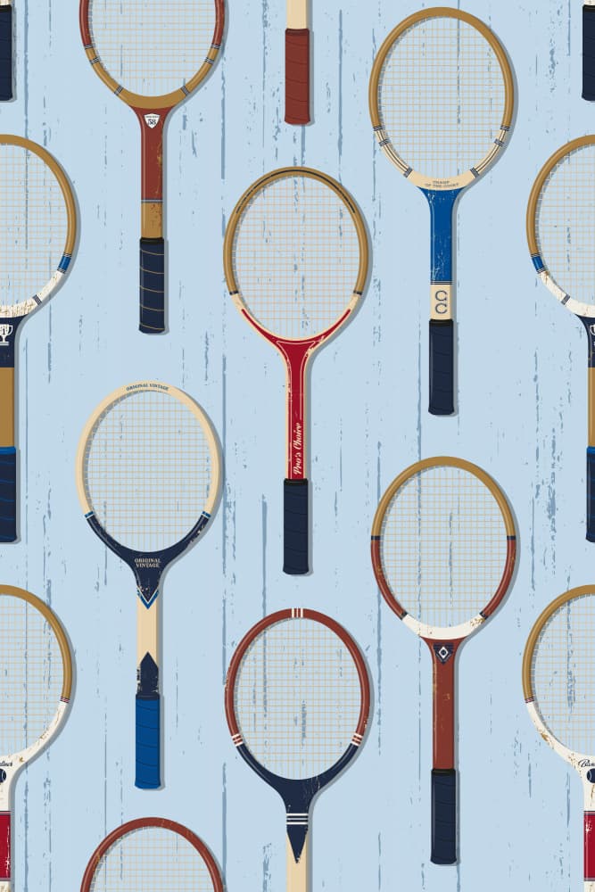 Vintage Tennis Rackets by Alexandra Weise — canvas wall art