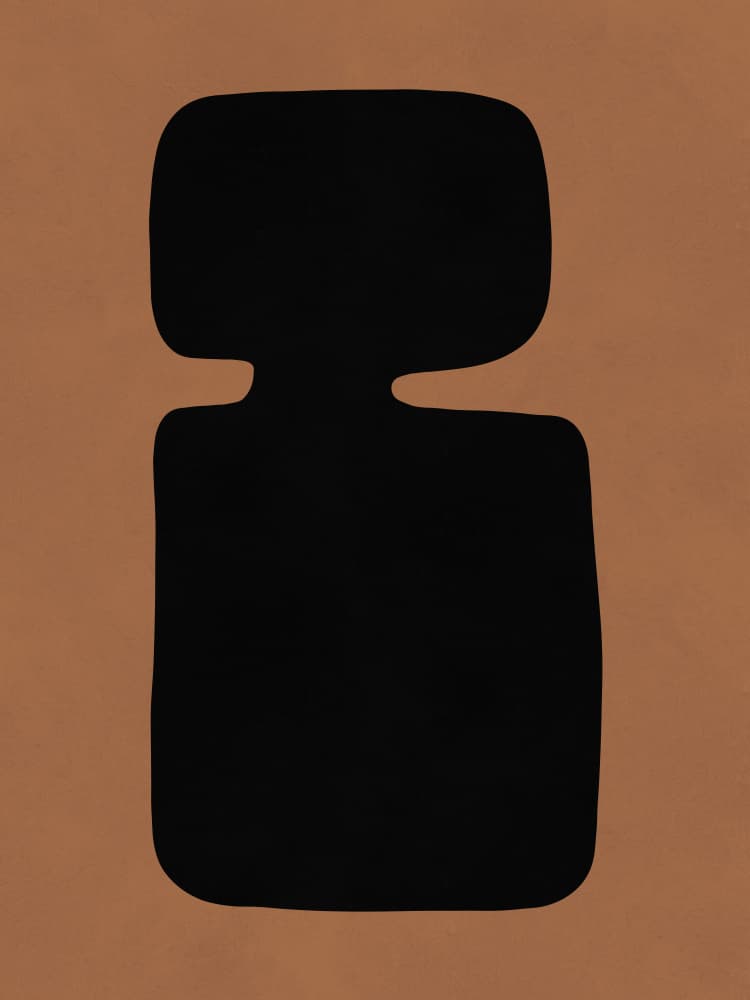 Earthy Abstract Black Form by Vitor Costa — canvas wall art