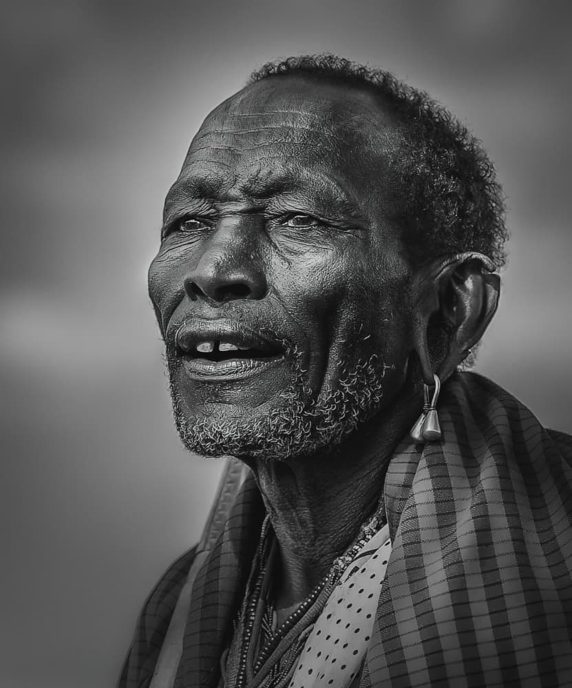 African Elder Portrait by Anna Zhang — canvas wall art
