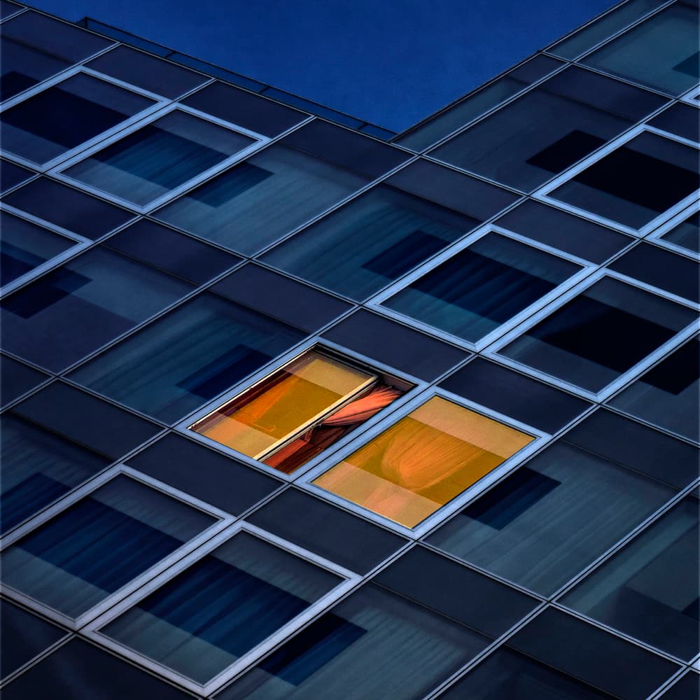 Urban Geometry Glow by Jef Van den Houte — canvas wall art