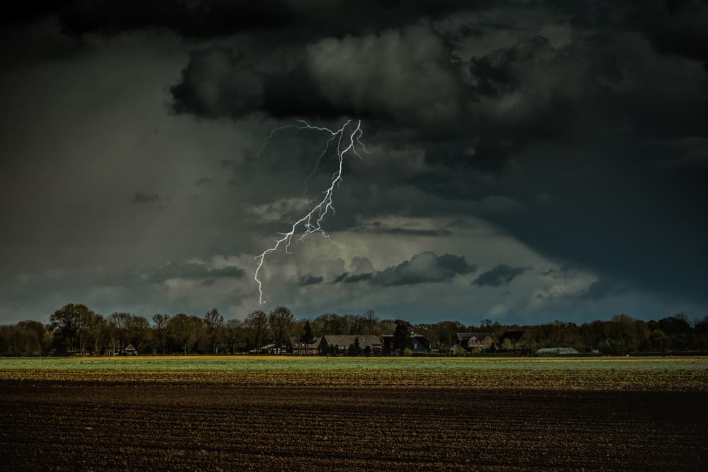 Dramatic Lightning Storm by Bernardine de Laat — canvas wall art