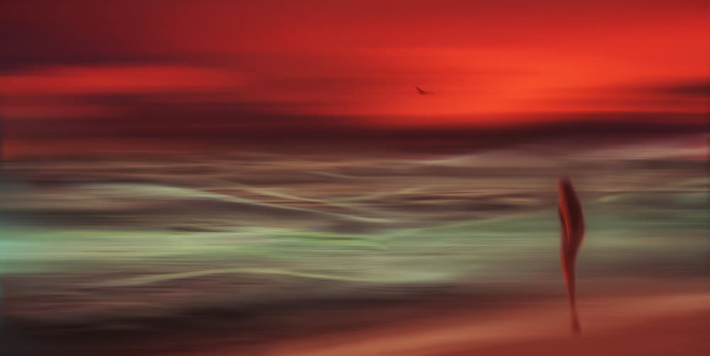 Solitary Red Shore by Sherin.Abdou — canvas wall art