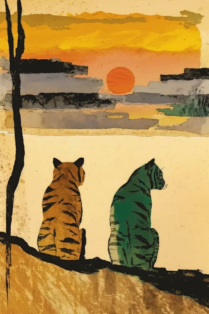Sunset Companions by Treechild — canvas wall art