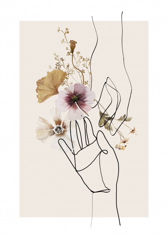 Botanical Hand Connection by Lila & Lola — canvas wall art