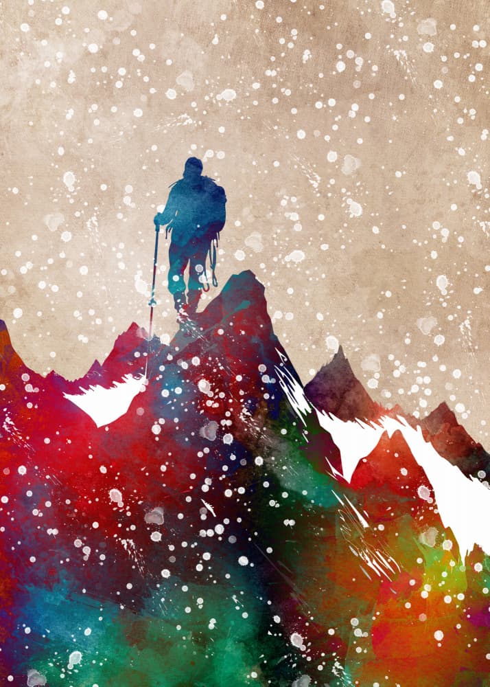 Solitary Mountain Ascent by Justyna Jaszke — canvas wall art