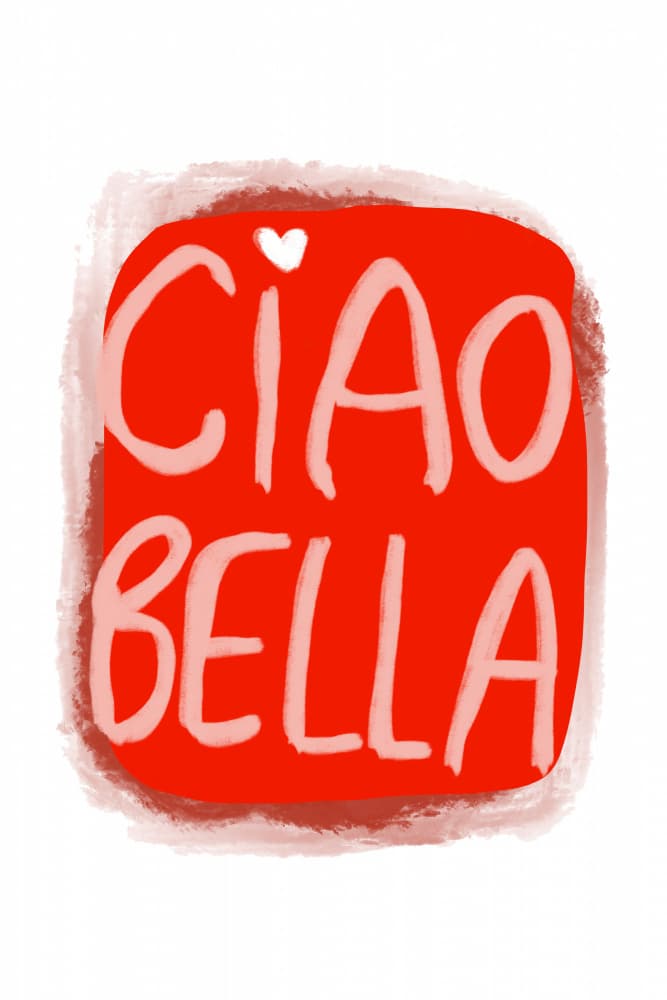 Handwritten Ciao Bella by casa cartissi — canvas wall art