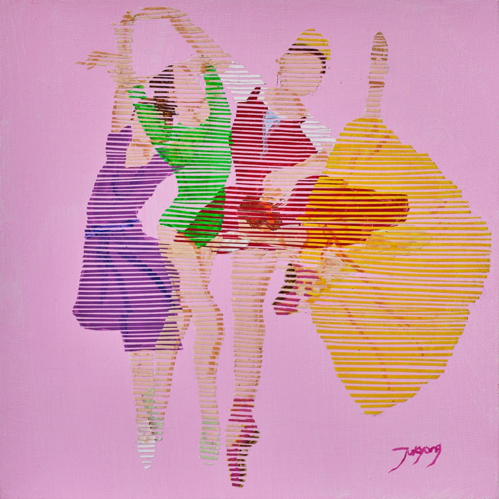 Graceful Striped Dance by Jukyong Park — canvas wall art