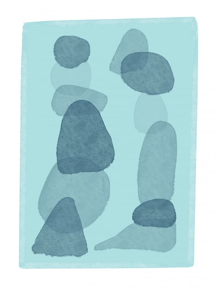 Serene Blue Shapes by Sharyn Bursic — canvas wall art
