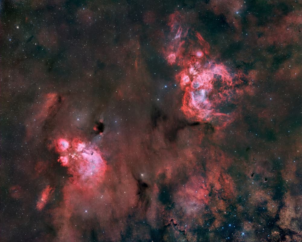 Cosmic Red Nebula by Vikas Chander — canvas wall art