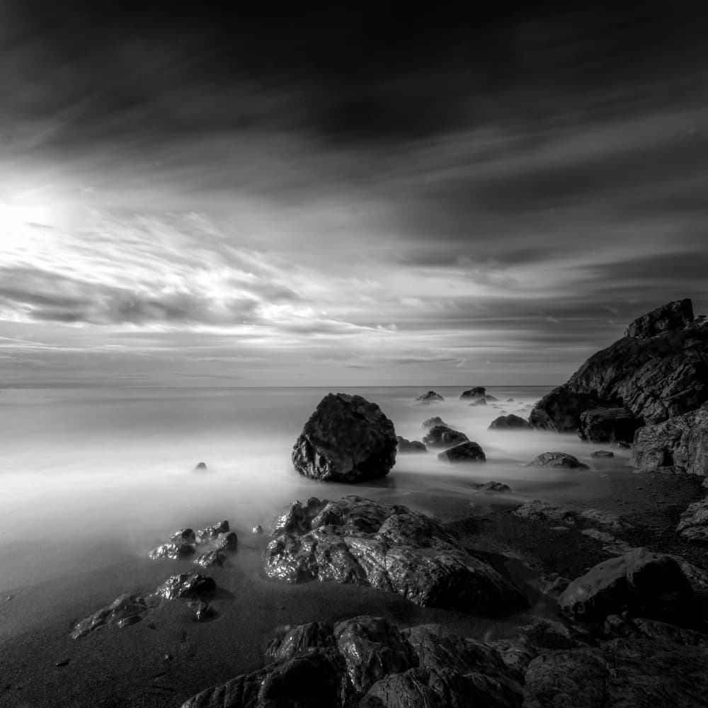 Twilight Beach Rocks by Takafumi Yamashita — canvas wall art
