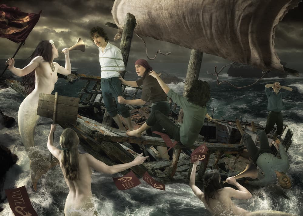 Stormy Mermaid Rebellion by Christophe Kiciak — canvas wall art