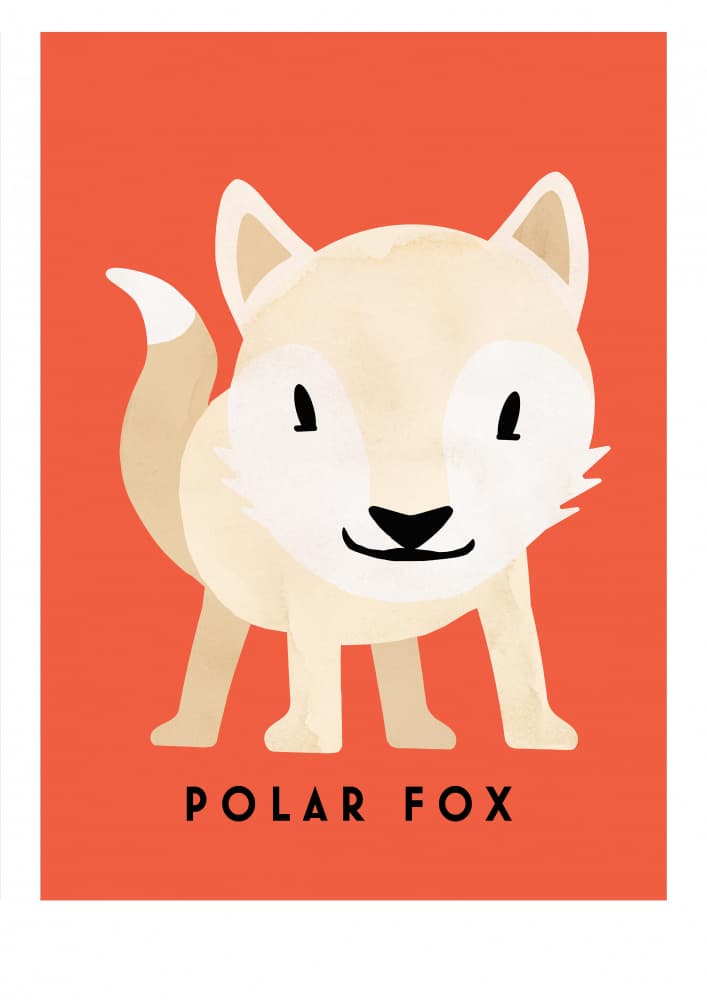 Cute Polar Fox by Erik Wintzell — canvas wall art