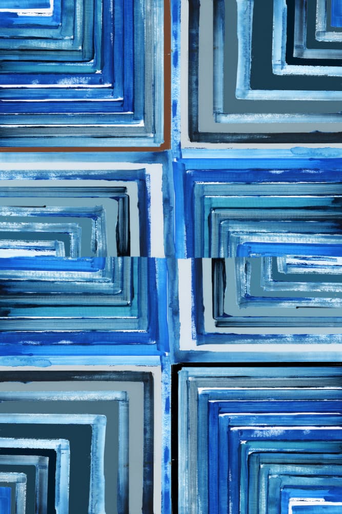 Blue Geometric Flow by cartissi — canvas wall art
