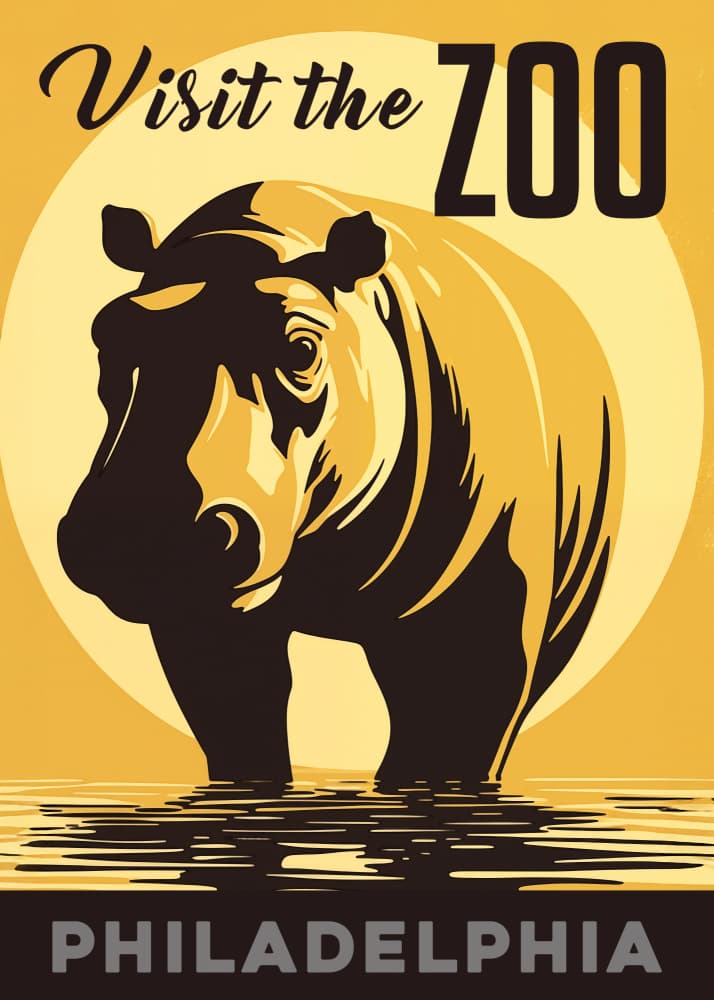 Philadelphia Zoo Hippo by Andreas Magnusson — canvas wall art