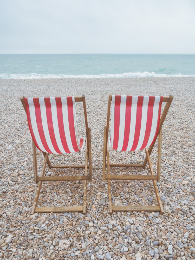 Two Beach Chairs by Christa Stroo — canvas wall art