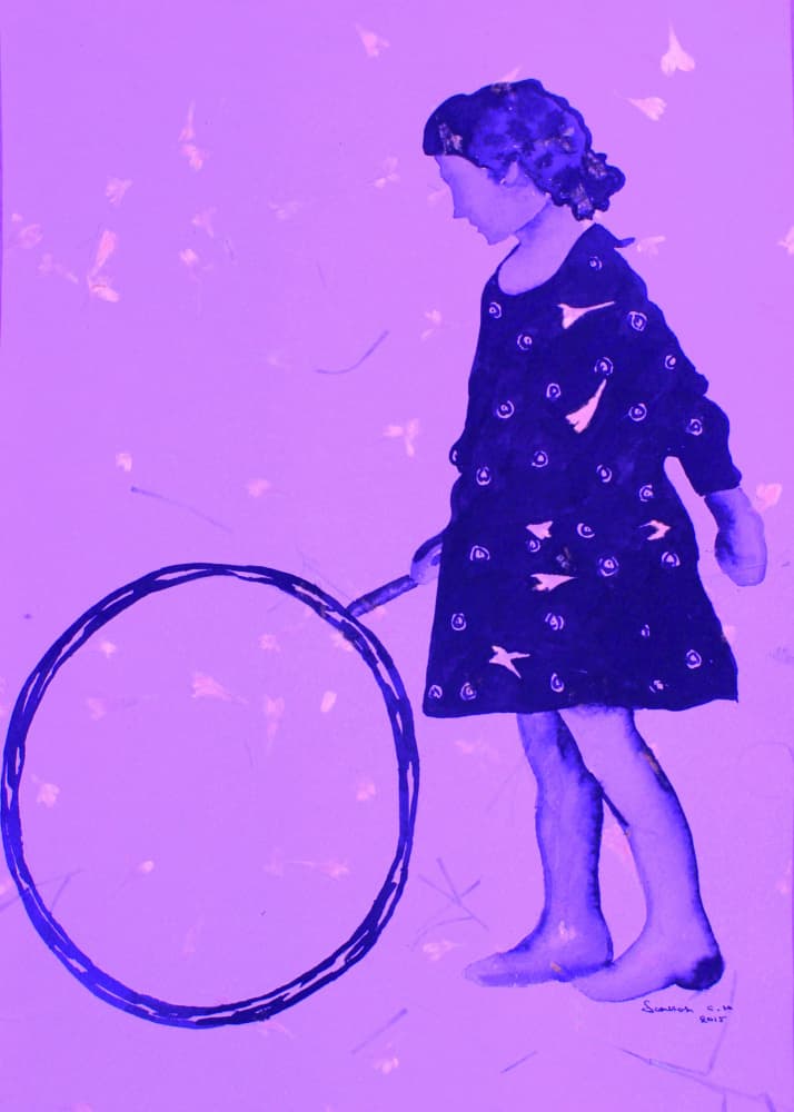 Girl with Purple Hoop by Santhosh ch — canvas wall art