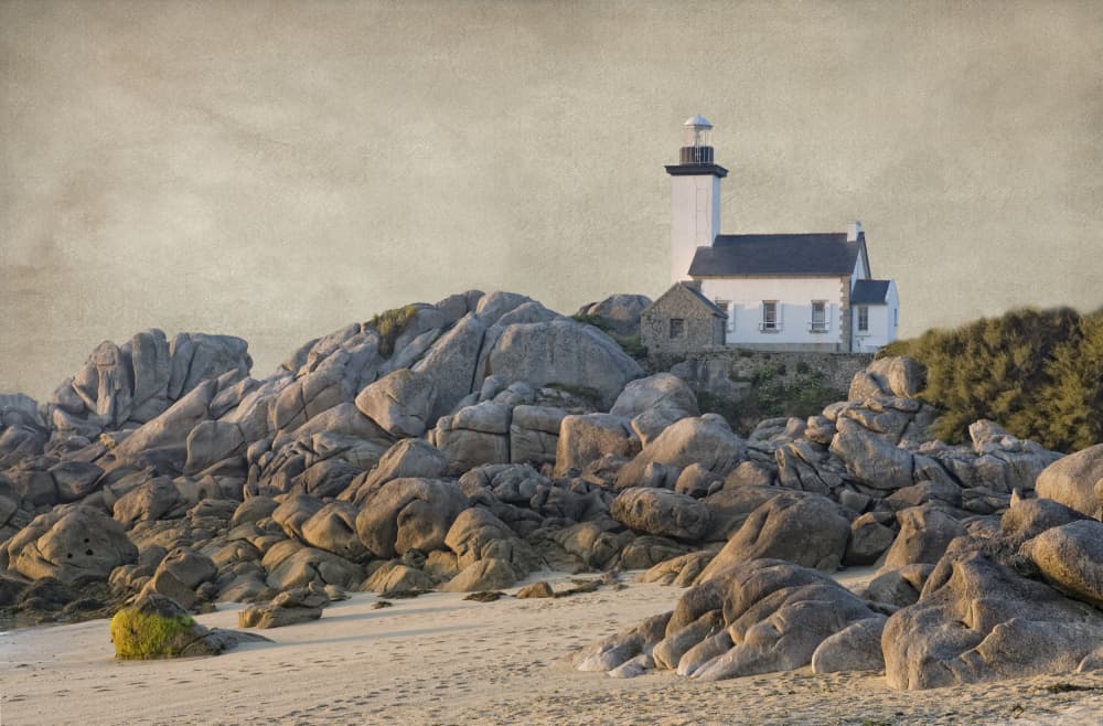 Lighthouse on Rocky Coast by Jan Scheunders — canvas wall art