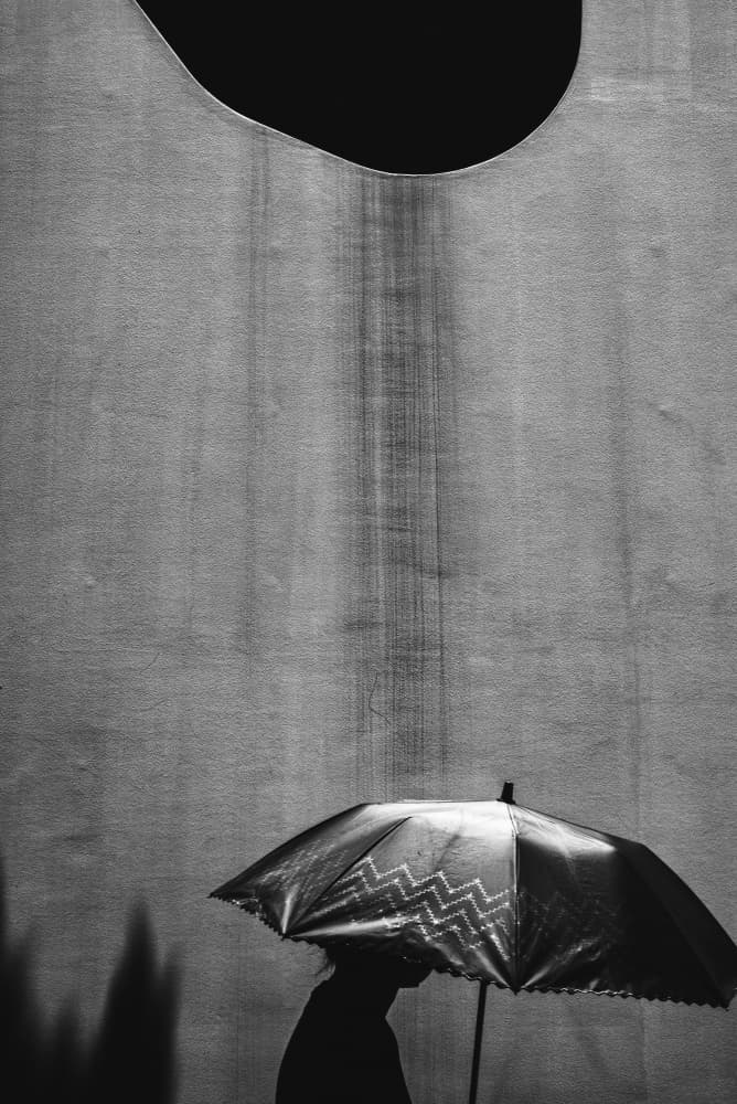 Solitary Umbrella Silhouette by Kentaro Watanabe — canvas wall art