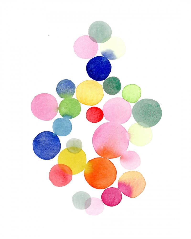 Colorful Watercolor Circles by Louise van Terheijden — canvas wall art